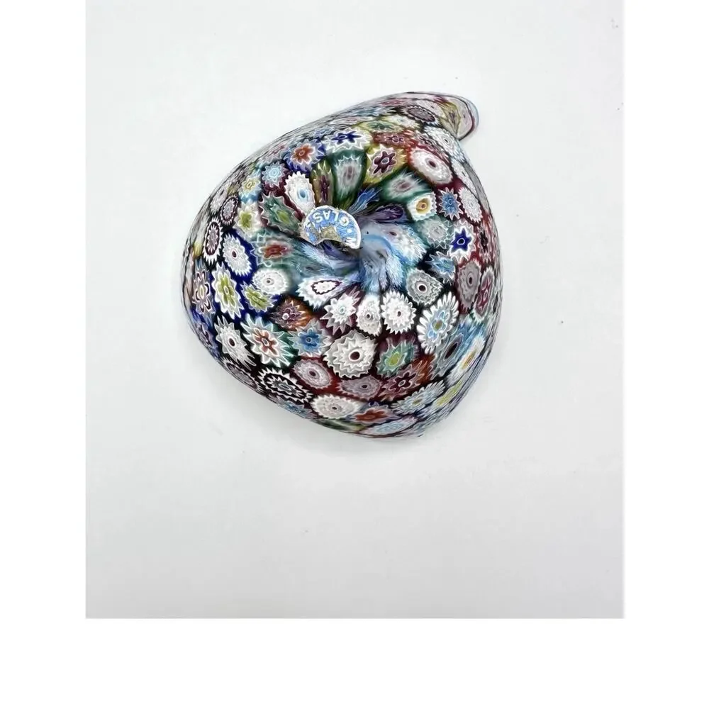 Murano Millefiori Ruffled 3” Vase Holder & Shell Like Dish Fratelli Toso ITALY